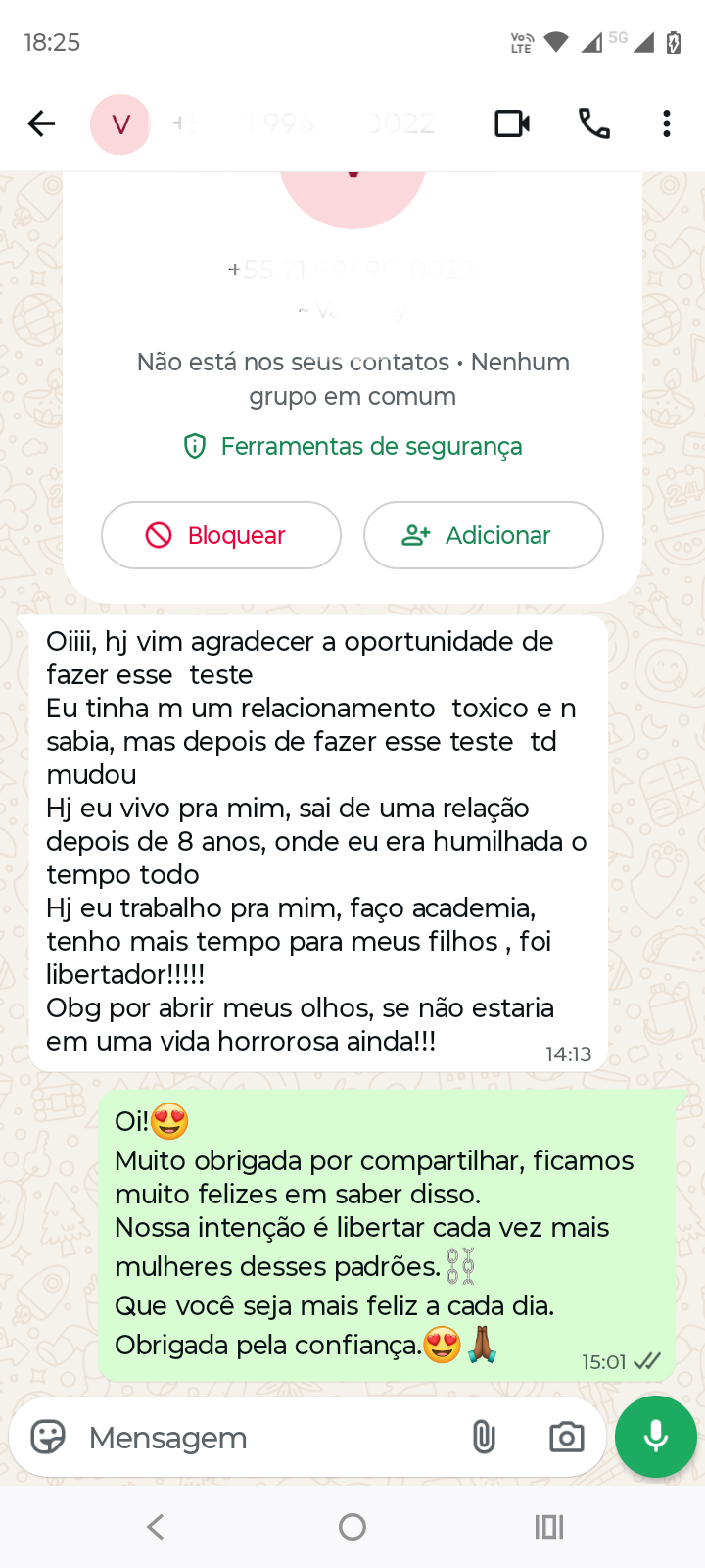 Print de conversa de prova social 1